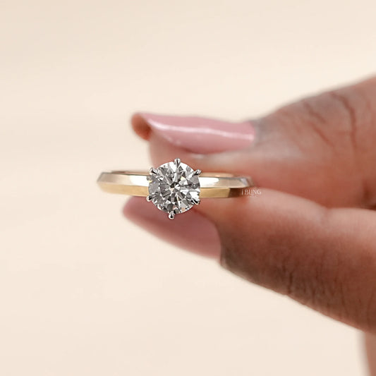 Round Lab Grown Diamond Solitaire Engagement Ring