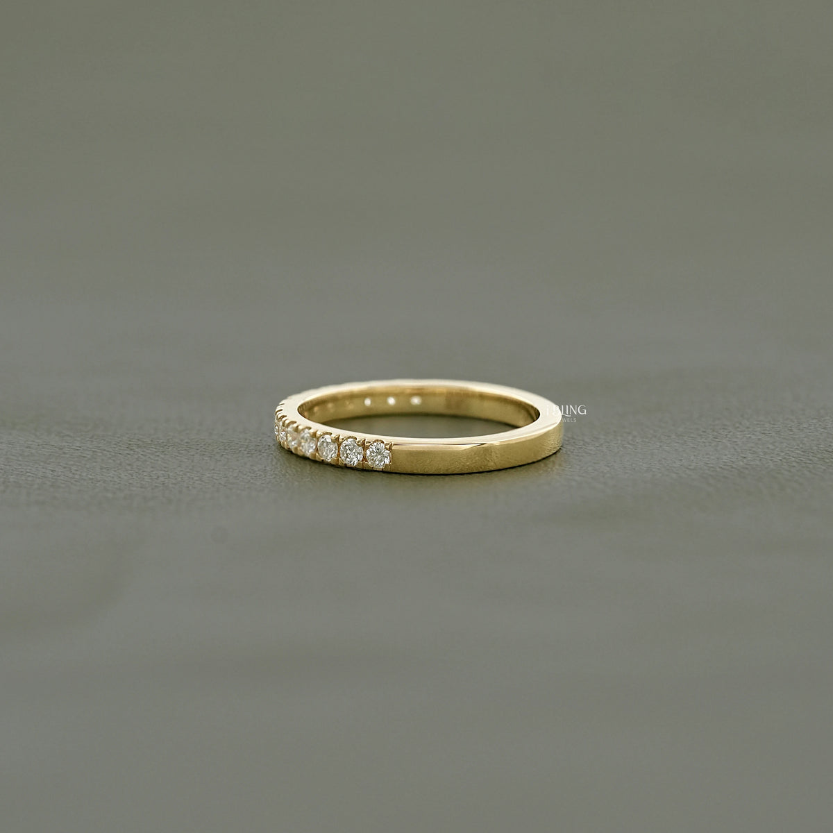 Round Cut Lab Diamond Tinny Half Eternity Band
