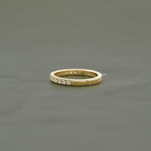 Round Cut Lab Diamond Tinny Half Eternity Band