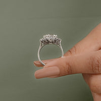 Round Cut Lab Diamond  Halo Engagement Ring