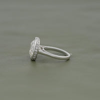 Round Cut Bezel Set Hidden Halo Engagement Ring