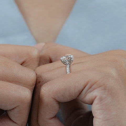 Round Cut Lab Grown Diamond Solitaire Accent Ring