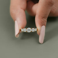 Round Lab Grown Diamond Five Stone Engagement  Ring
