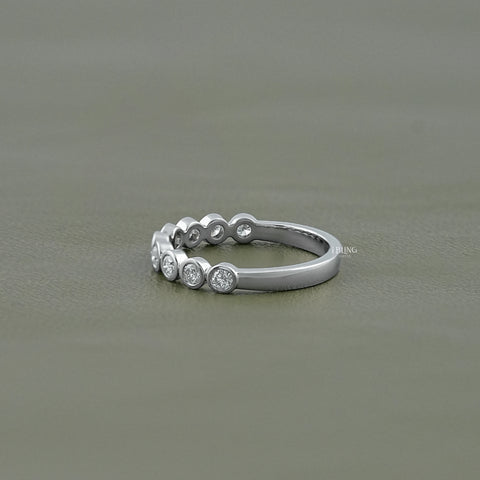 Bezel Set Lab Grown Diamond Half Eternity Band
