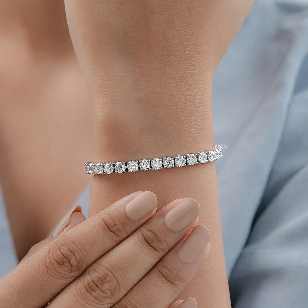 Round Cut Lab Diamond Tennis Bracelet
