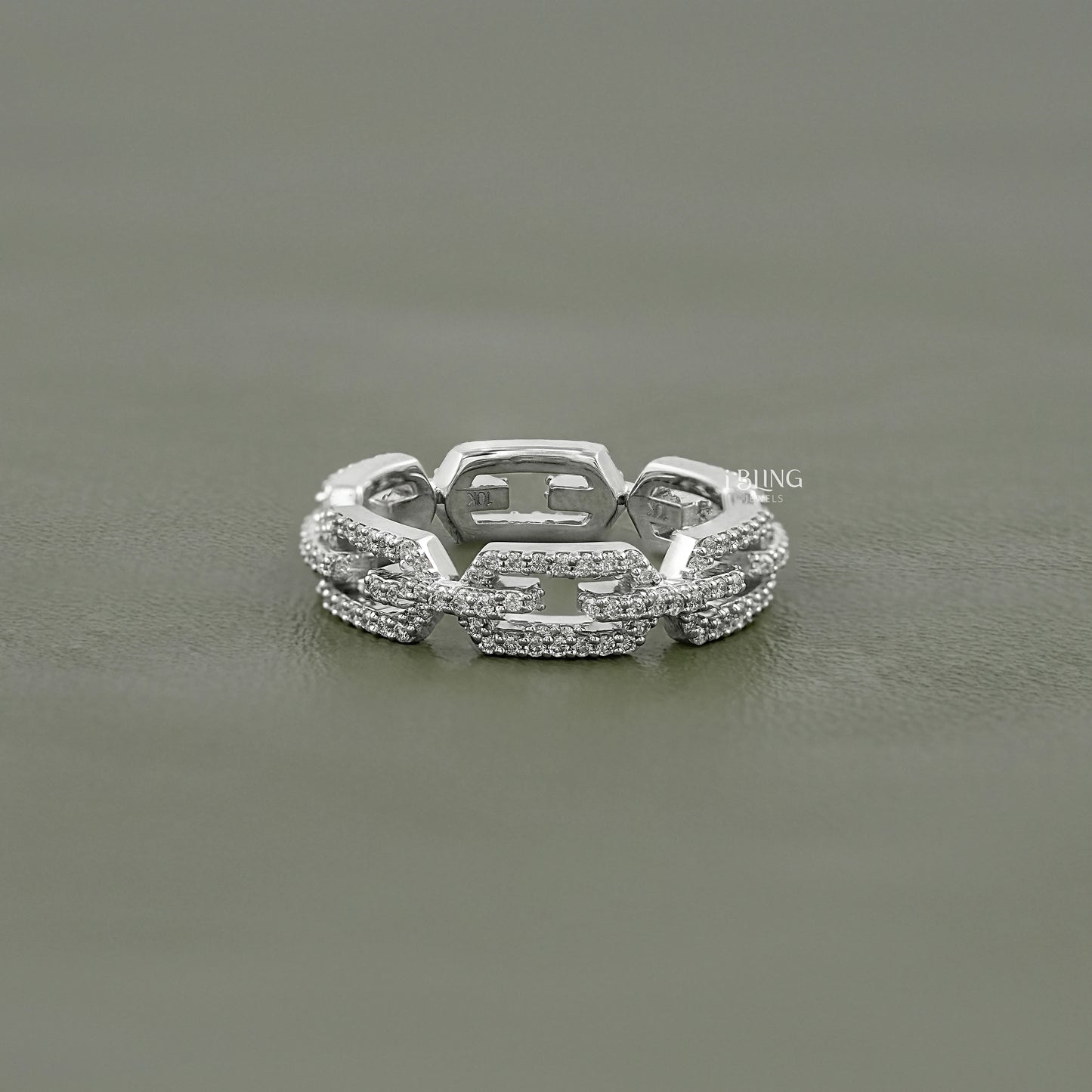 Round Cut Lab Diamond Chain Link Ring