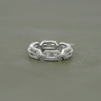 Round Cut Lab Diamond Chain Link Ring