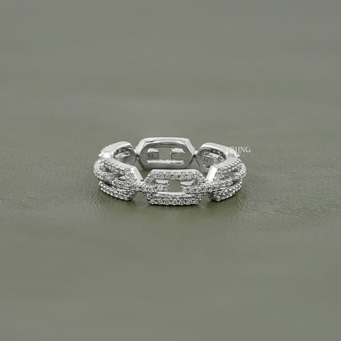 Round Cut Lab Diamond Chain Link Ring