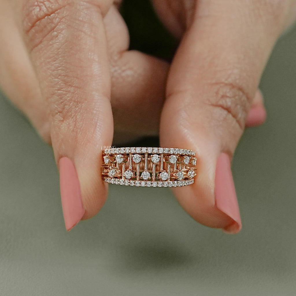 Double Row Round Diamond Band