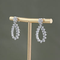 Round Cut Lab Grown Diamond Dangle Drop Earrings