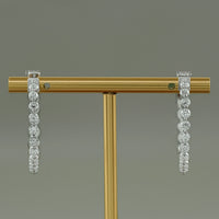 Round Cut Lab Diamond Hoop Earrings