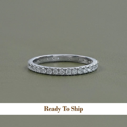 Round Tinny Diamond Full Eternity Wedding Band Full Eternity