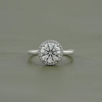 Round Cut Lab Diamond Halo Engagement Ring