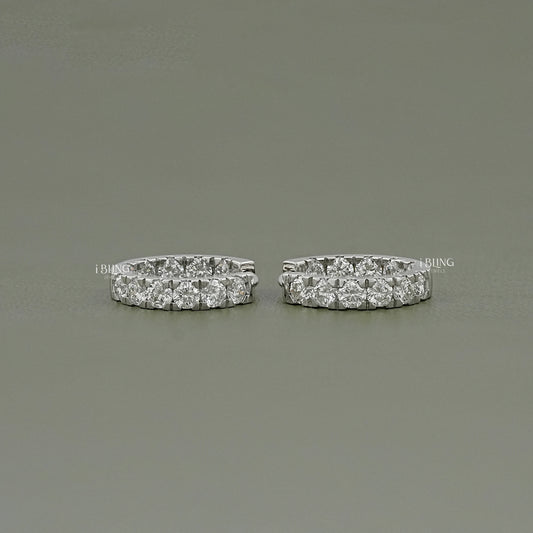 Round Lab Grown Diamond In-Out Hoop Earrings