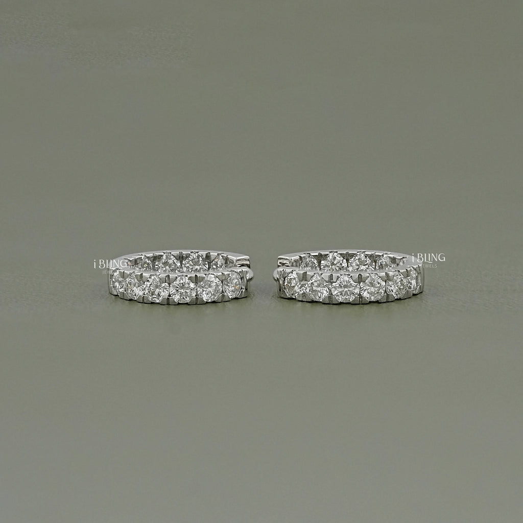 Round Lab Grown Diamond In-Out Hoop Earrings