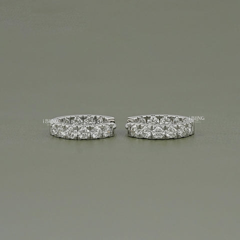 Round Lab Grown Diamond In-Out Hoop Earrings