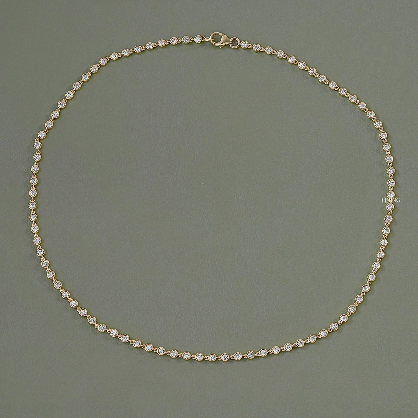 Round Lab Grown Diamond Tennis Necklace Necklace