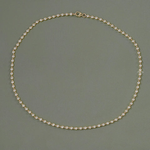 Round Lab Grown Diamond Tennis Necklace