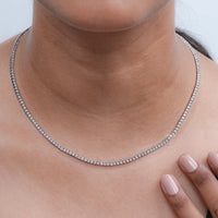 Round Lab Grown Diamond Tennis Necklace