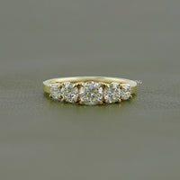 Round Lab Grown Diamond Five Stone Engagement  Ring