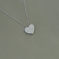 Heart Shape Round Cut Lab Grown Diamond Necklace