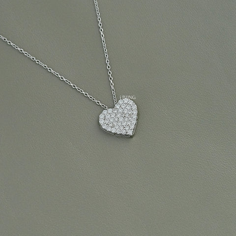 Heart Shape Round Cut Lab Grown Diamond Necklace