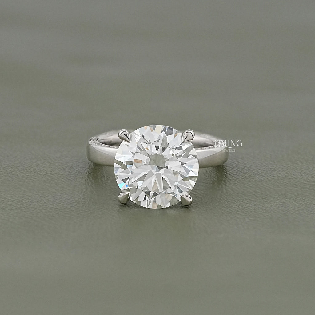 Round Cut Euro Shank Channel Set Diamond Ring