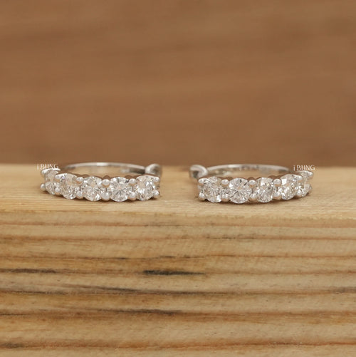 Round Cut Lab Diamond Huggie Hoop Earrings