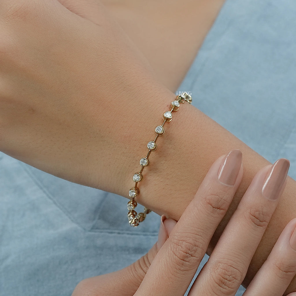 Round Cut Lab Grown Diamond Tennis Bracelet