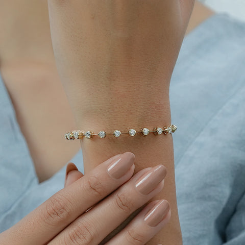 Round Cut Lab Grown Diamond Tennis Bracelet