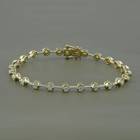 Round Cut Lab Grown Diamond Tennis Bracelet