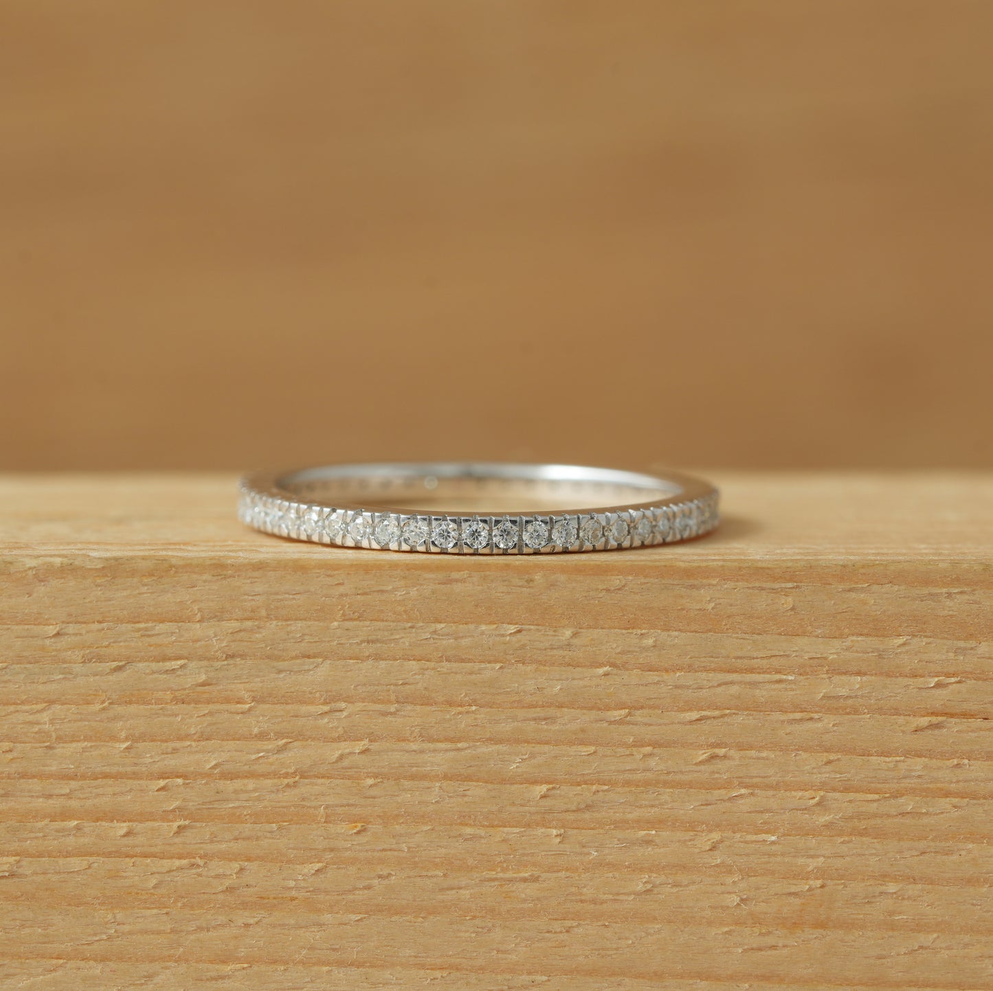 Round Cut Moissanite Eternity Wedding Band