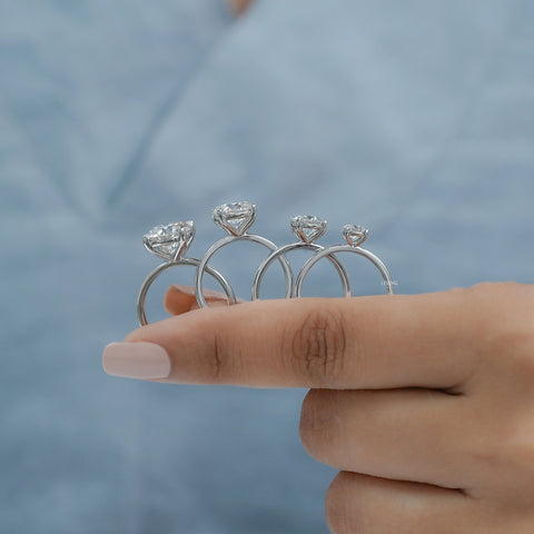 Four Prong Setting Round Moissanite Solitaire Ring