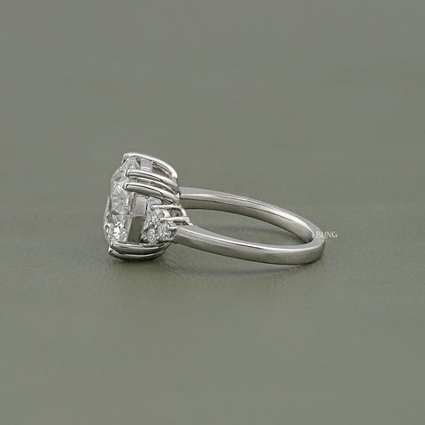 Round Cut Solitaire Accent Diamond Ring