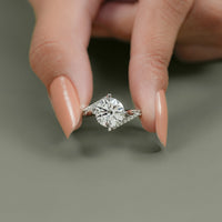 Round Cut Diamond Bypass Accent Engagement Ring