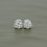Round Cut Lab Grown Diamond Stud Earrings