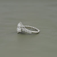Round Lab Diamond Solitaire Pave Engagement Ring