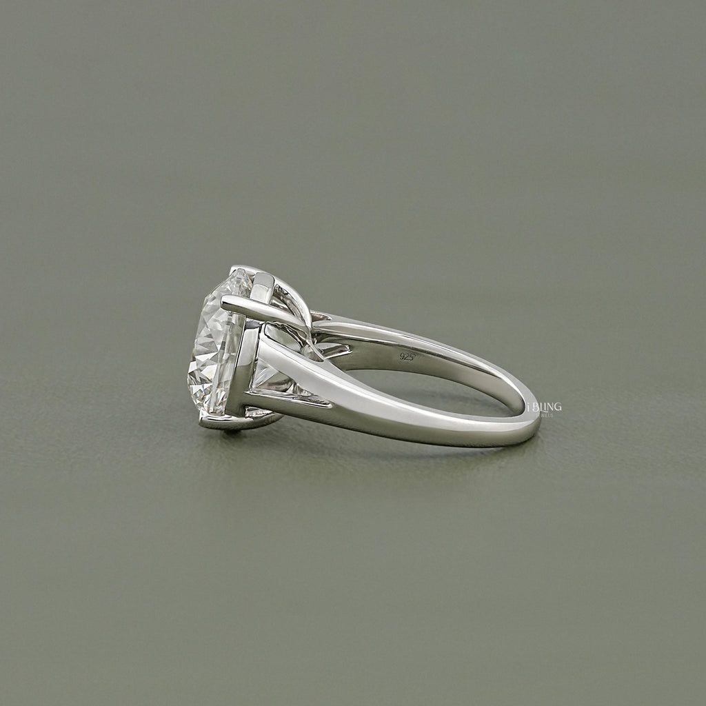 Round Diamond Split Shank Solitaire Ring
