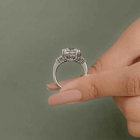 Round Cut Solitaire Accent Diamond Ring