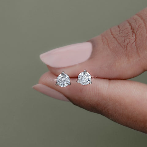 Round Cut Lab Diamond Solitaire Stud Earrings