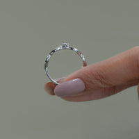 Round Cut Lab Grown Diamond Vintage Engagement Ring