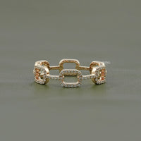 Round Diamond Link Chain Wedding Ring