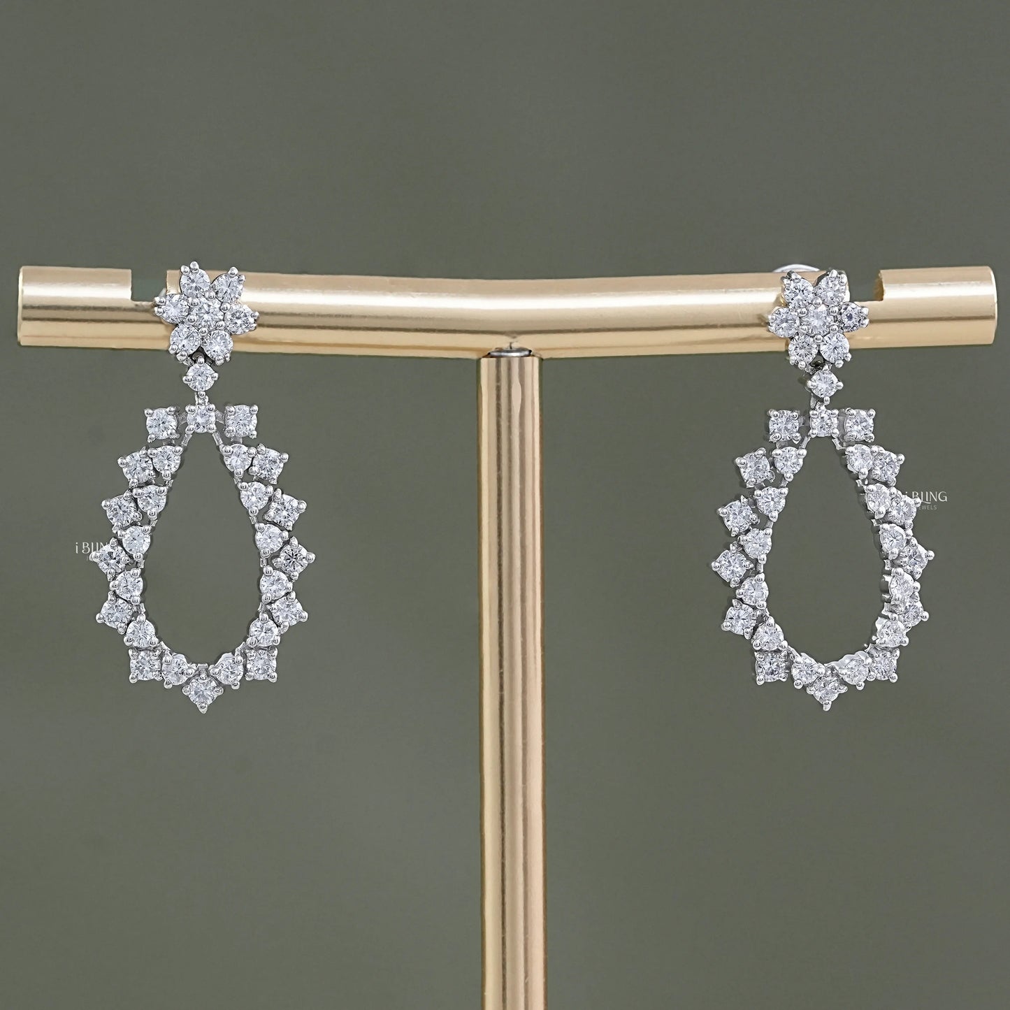 Round Cut Lab Grown Diamond Dangle Drop Earrings Dangle & Drops