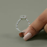 Round Diamond Cluster Accent Set Ring