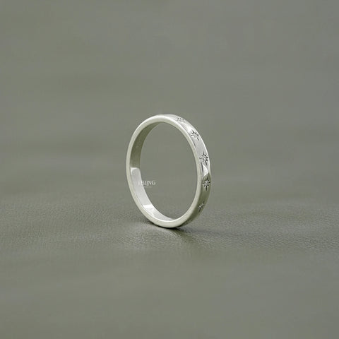 Starburst Round Cut Lab Diamond Promise Band