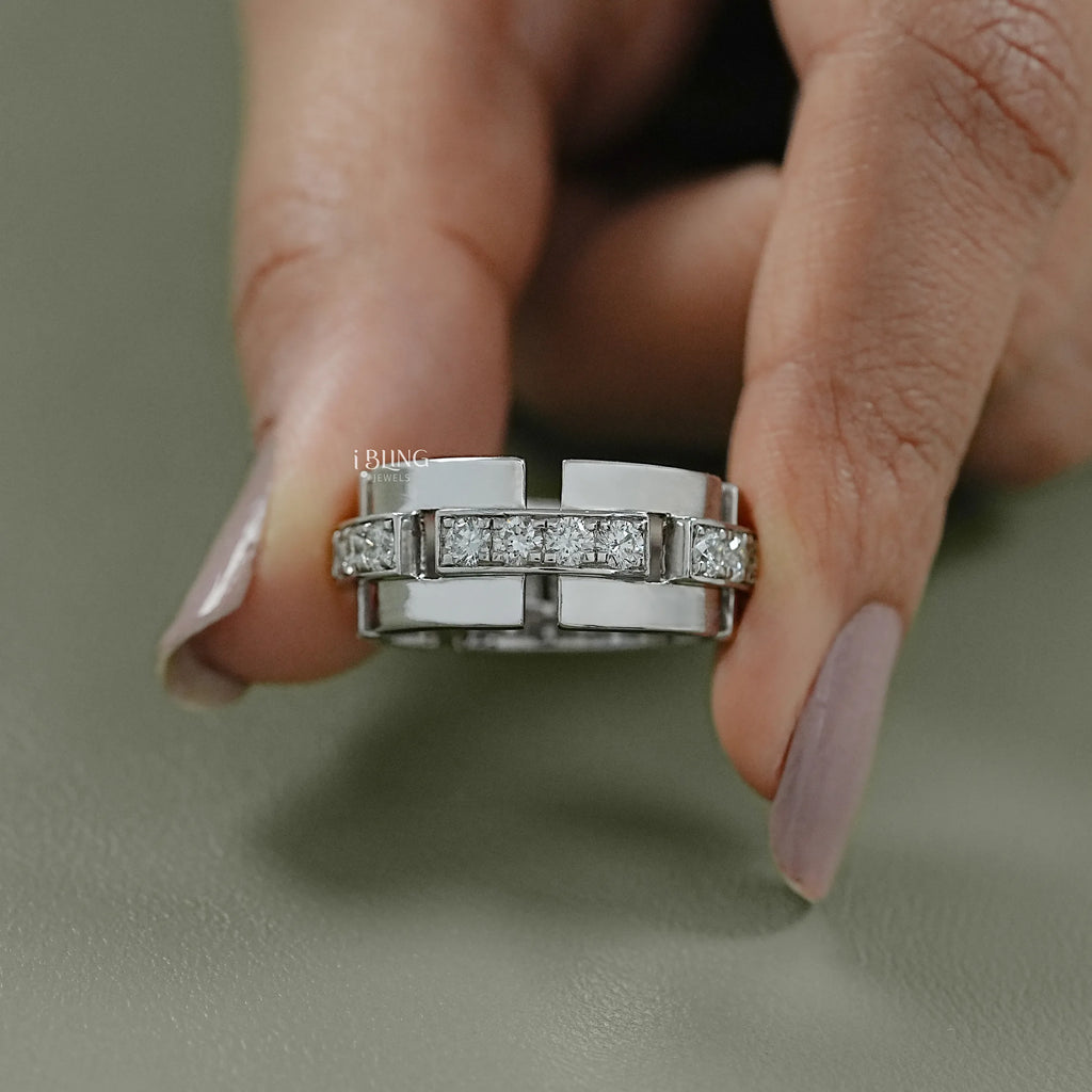 Round Cut Lab Grown Diamond Wedding Band