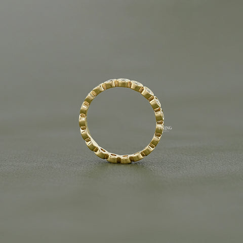Round Bezel Set Lab Grown Diamond Wedding Band