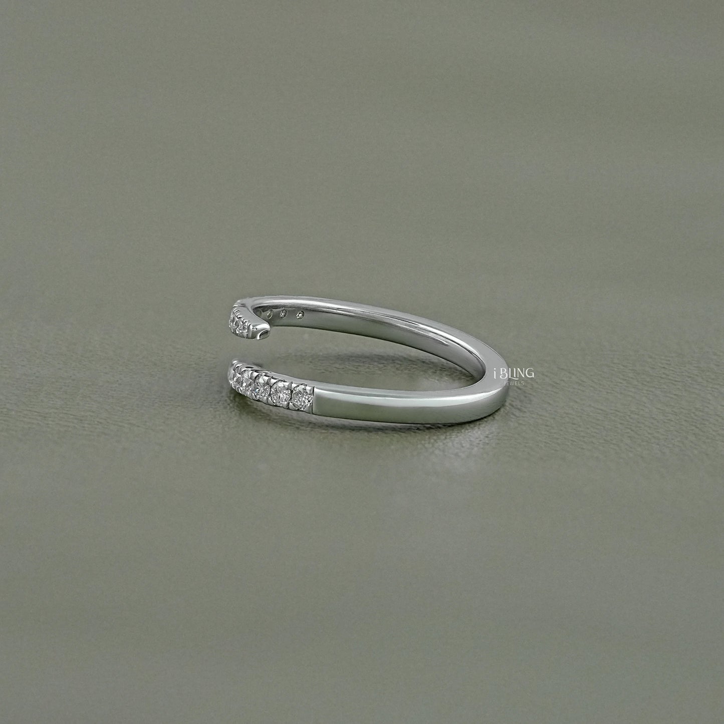 Round Lab Diamond Open Wrap Bypass Ring
