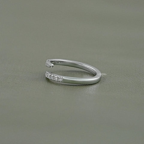 Round Lab Diamond Open Wrap Bypass Ring