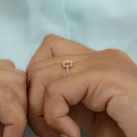 Round Diamond Link Chain Wedding Ring